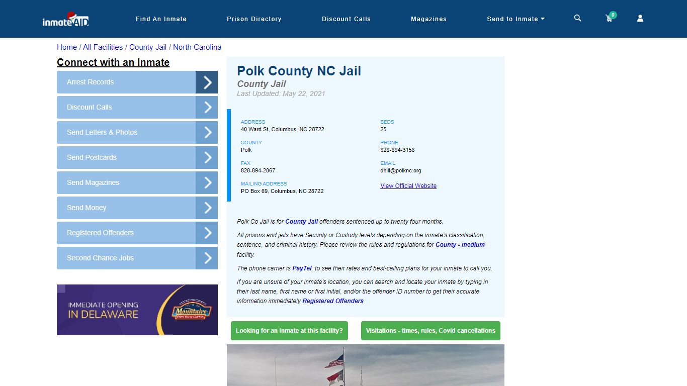 Polk County NC Jail - Inmate Locator - Columbus, NC